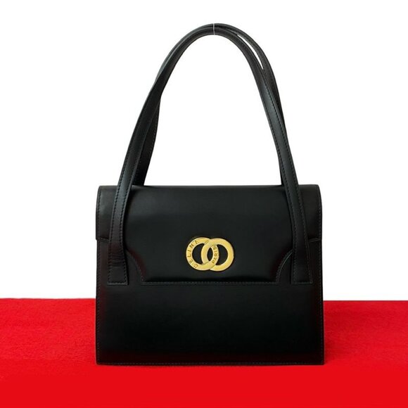 Celine Handbags - Celine Vintage Circle Logo Hardware Calf Leather Handbag Mini